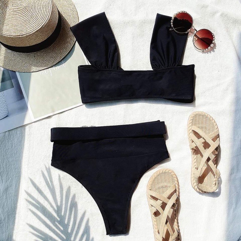[BKN761] &lt;ÂU&gt; SET BIKINI KHUY TIM ĐỎ KÈM BELT RỜI (CẠP CAO)