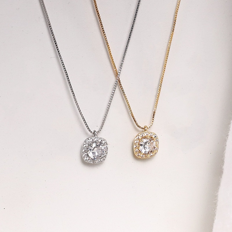 Vòng cổ Đính Đá Zircon Kiểu Dáng Đơn Giản Sang Trọng Cho Nữ