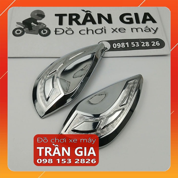Ốp gác chân sau nhỏ xe Sh Mode năm 2020-2021-2022 Sh Mo nữ xi inox carbon cacbon - phụ kiện trang trí