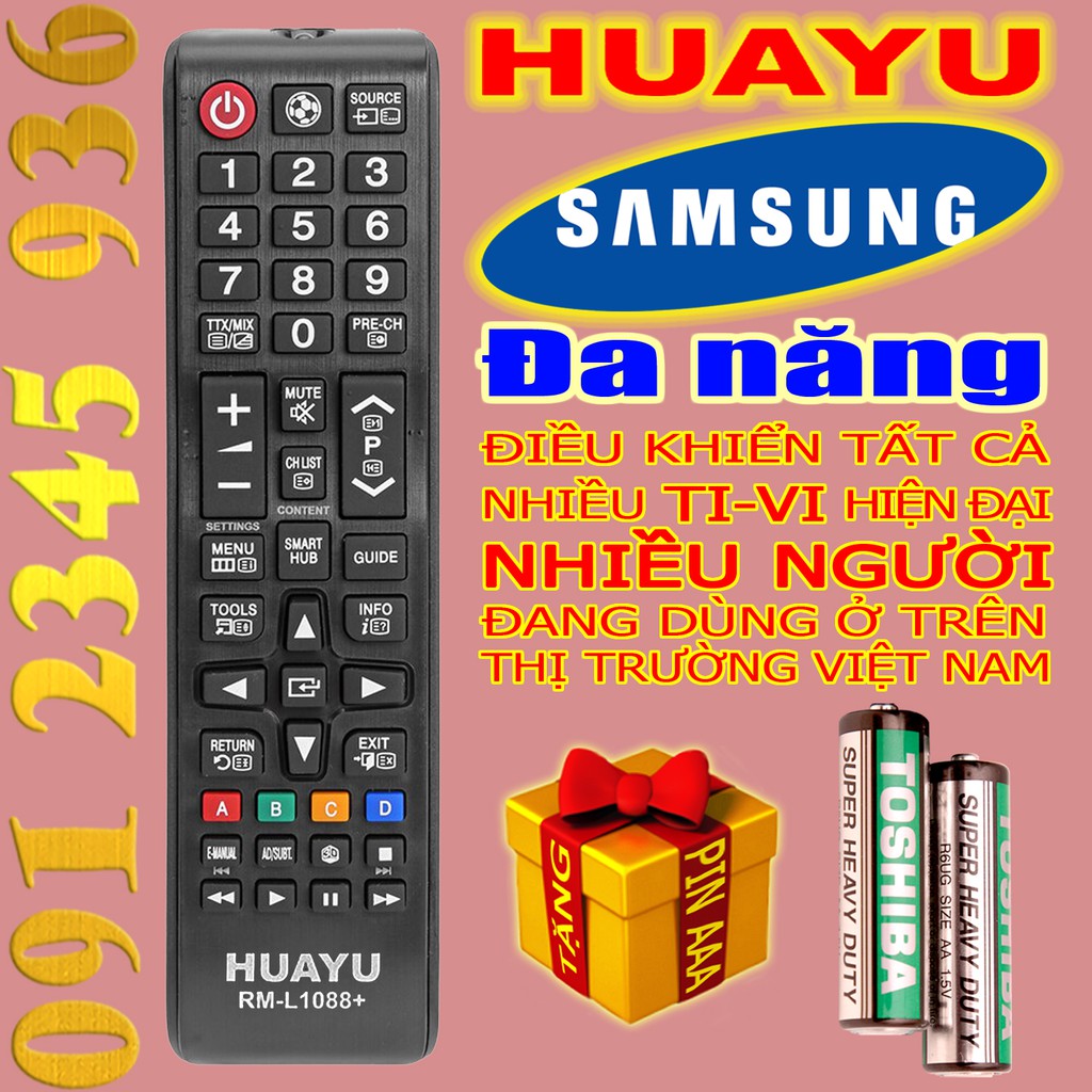 Điều khiển SAMSUNG &quot;ĐA NĂNG&quot; HUAYU RM-L1088+ mã số BN59-01303A cho Tivi Smart. (Mẫu số 1)