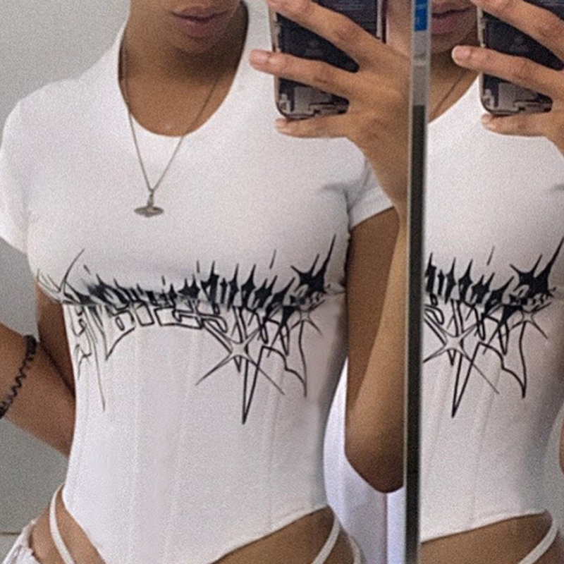 Áo Thun Lửng Ngắn Tay Hở Lưng Phong Cách Quyến Rũ Dành Cho Nữ