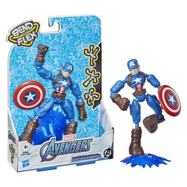 Đồ Chơi Mô Hình MATTEL Siêu anh hùng CAPTAIN AMERICA phiên bản Bend and Flex AVENGERS E7869/E7377