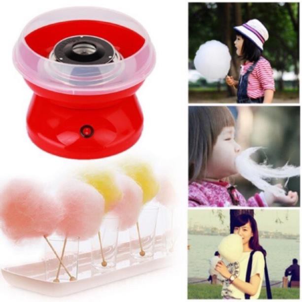 [ Miễn Phí Vận Chuyển ] Máy làm kẹo bông gòn mini Cotton candy maker + Tặng 1 muỗng + 10 que quấn kem