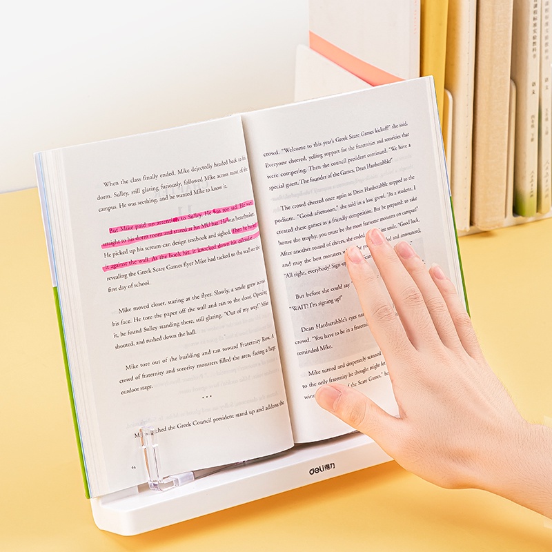 [Mã LIFEBOOK2 giảm 50K đơn 99K] Giá đọc sách chống cận thị bằng nhựa Deli - màu trắng /hồng/xanh dương- 70530 / 70530A