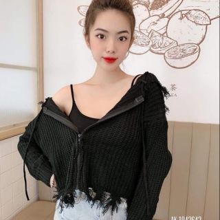 Áo khoác croptop len tua rua( về full màu)