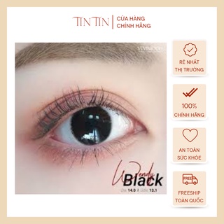 Kính áp tròng TinTin | Lens màu Đen Moonday black , Giãn tròng tự nhiên, Sử dụng 6 tháng