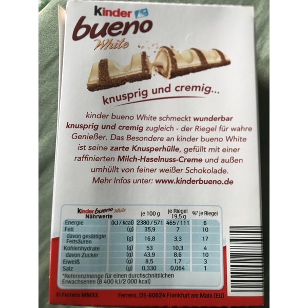 Socola Kinder Bueno 6 thanh129g