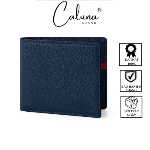 Ví nam da Bò Xịn phối màu Brand CALUNA Bóp nam da bò thật nhỏ gọn,chống nước,BỀN, TẶNG KÈM HỘP VÀ TÚI (F7)