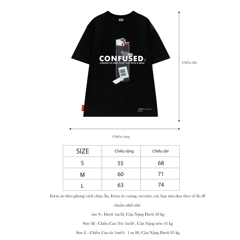 Áo Thun CONFUSED "Babe Don't Cry" basic, sản phẩm mới.