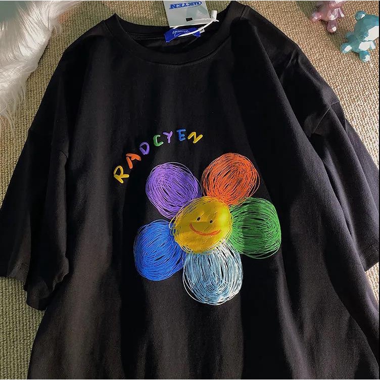 Áo Thun Tay Ngắn Dáng Rộng Phong Cách retro Cho Cặp Đôi