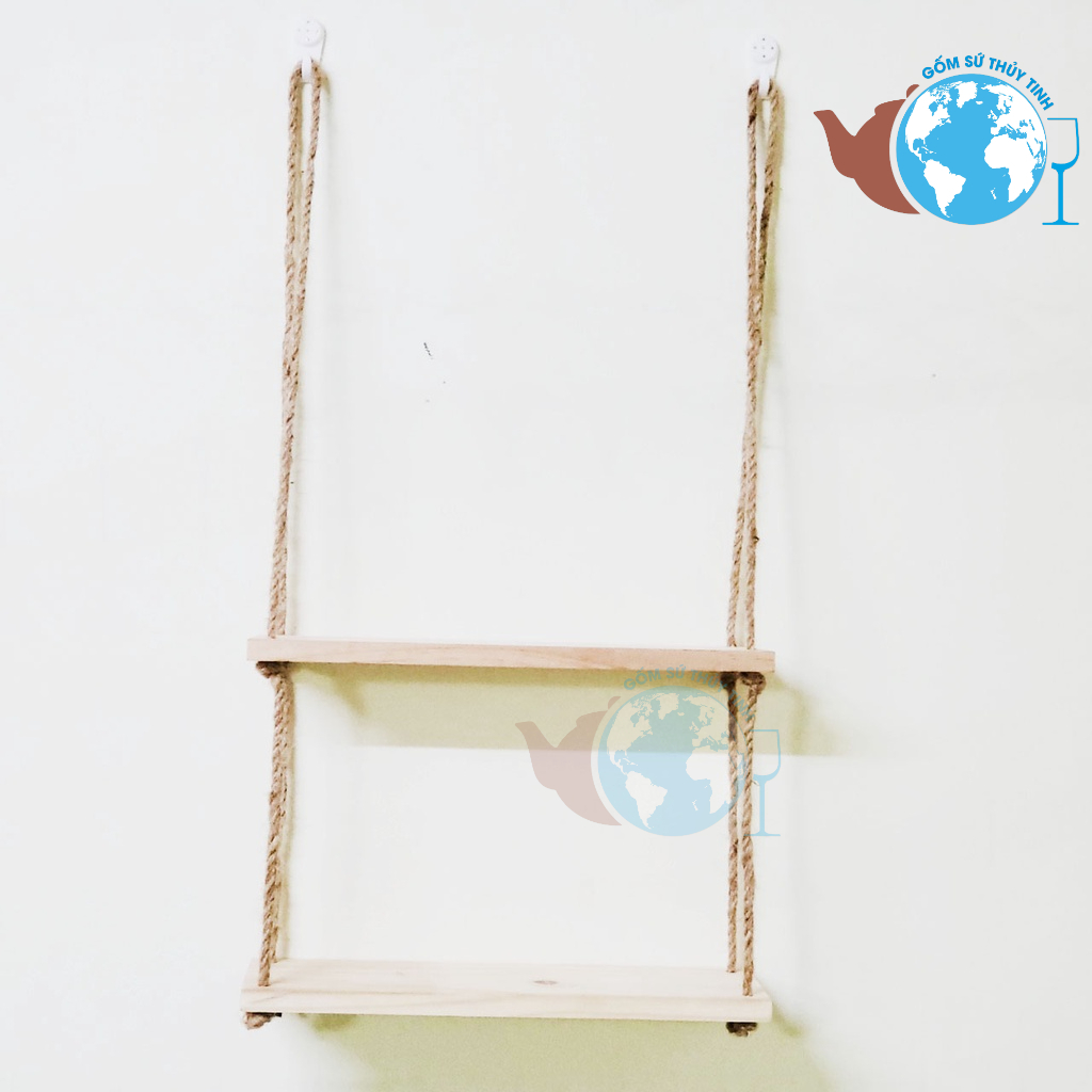 Khung gỗ treo tường 2 tầng trang trí nhà cửa cực xinh 40x10 / 35x10 / 30x10