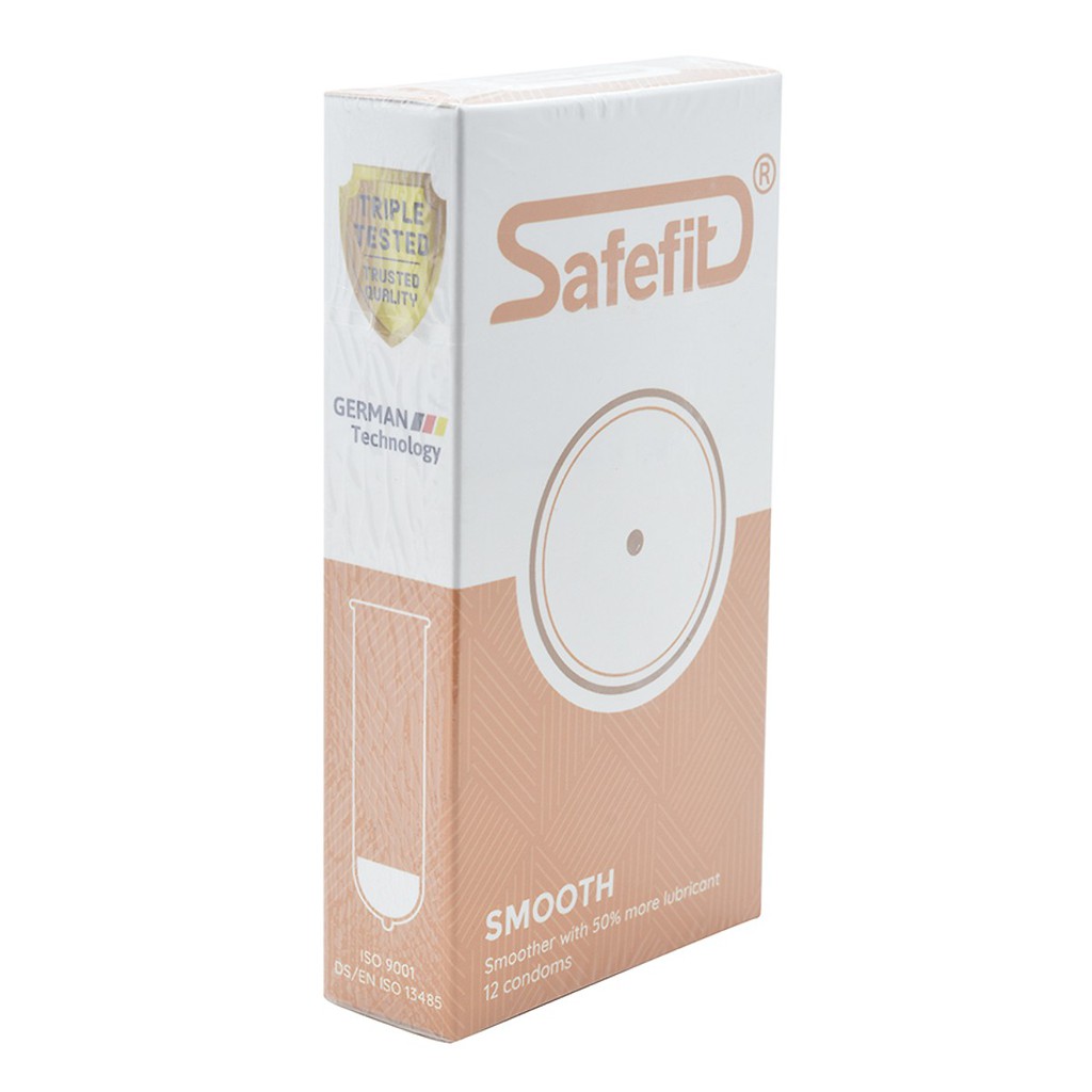 Bao cao su SafeFit Smooth hộp 3 cái hoặc hộp 12 cái