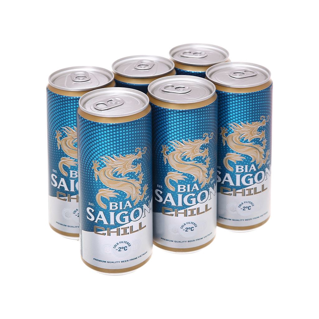 Bia sài gòn Gold vàng lon cao 330ml.