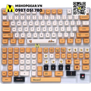 Bộ nút gắn bàn phím cơ - Keycap XDA-QX Pikachu thick pbt xda profile dye-sub 139 keys