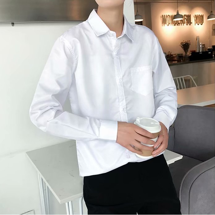 Áo Sơ Mi Dáng Dài Màu Trơn Thời Trang Mùa Hè Cho Nam