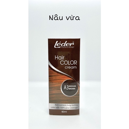 Thuốc Nhuộm Tóc Phủ bạc Leder Hair Color Cream 60ml 3 màu
