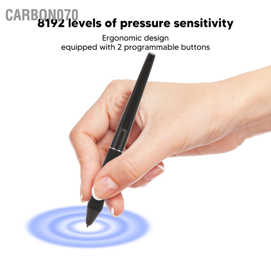 Carbon070 Bút Stylus PW515 dành cho Q620M Mẫu công thái học 8192 Có thể lập trình áp lực thông minh Huion H640P H950P H1161