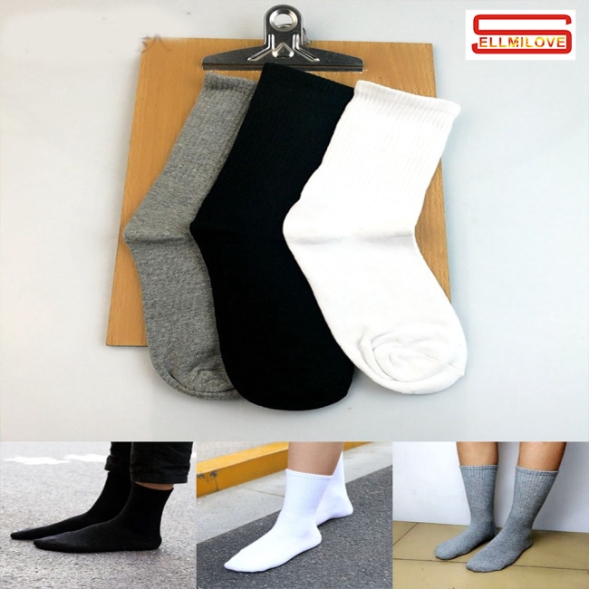 Đôi tất cotton cổ cao kiểu dáng đơn giản tiện dụng dành cho nam và nữ | BigBuy360 - bigbuy360.vn