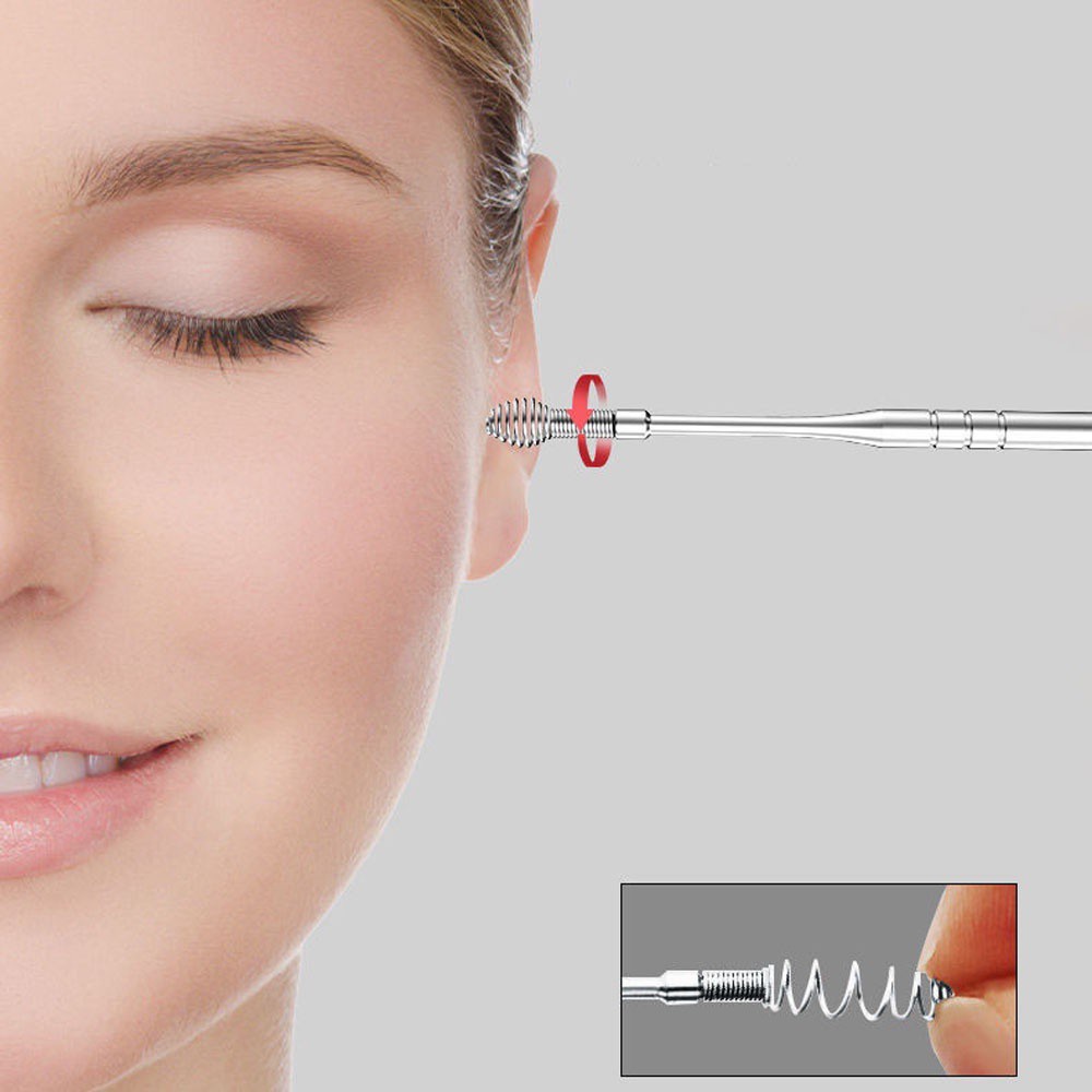 [Hàng mới về] Bộ Nhíp Lấy Ráy Tai Bằng Thép Không Gỉ Xoay 360 Độ Bền Bỉ Chất Lượng Cao