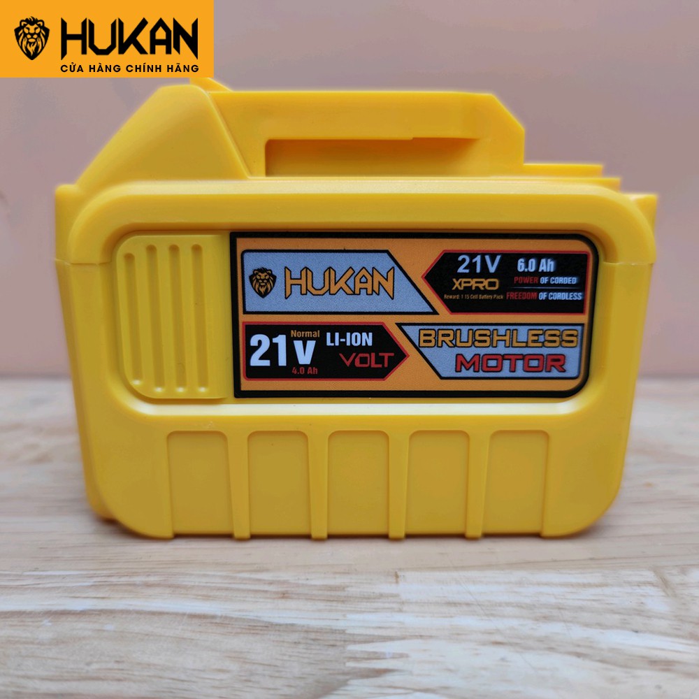Pin HUKAN 15cell 21V 6Ah Li-ion dung lượng cao chân pin phổ thông cho dòng máy khoan X1 X6 X7 X8 X9 AG-PR99 cưa máy