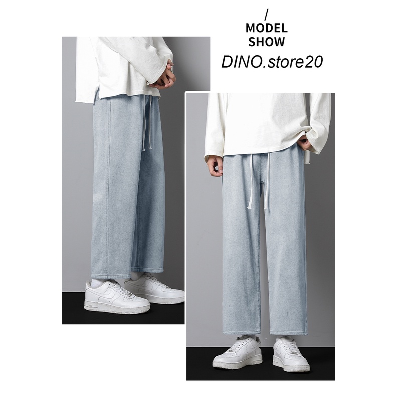 Quần jean ống rộng thẳng unisex phong cách hongkong mặc đi học đi làm J202
