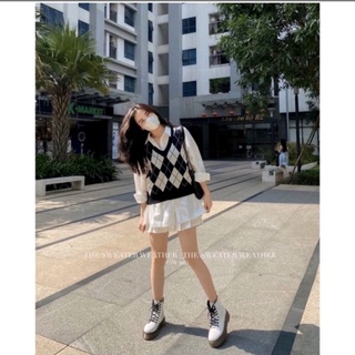 Áo gile quả trám lông thỏ