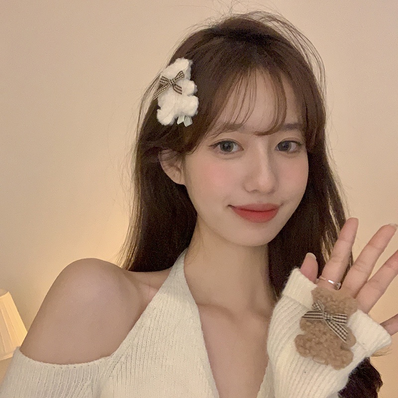 Kẹp Tóc Hình Gấu Teddy Phong Cách Hàn Quốc Dễ Thương Dành Cho Nữ 2022 CRD