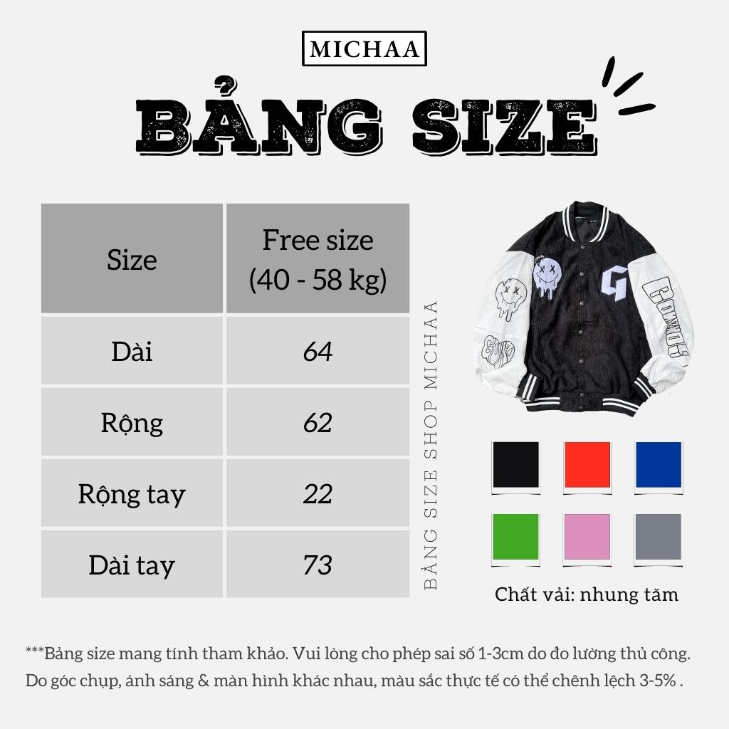 Áo Khoác Bomber Nhung Gân GONZ Nam Nữ Ulzzang Unisex 1 Lớp Kiểu Form Rộng - MICHAA