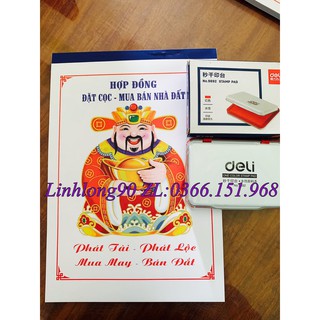 Combo sổ đặt cọc mua bán nhà đất + lăn tay deli