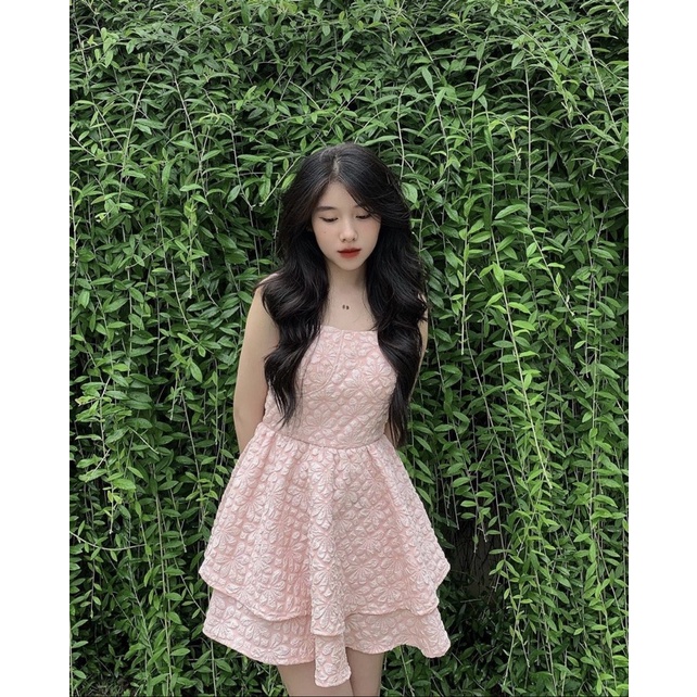 Váy hoa nổi hai dây - Size S/M