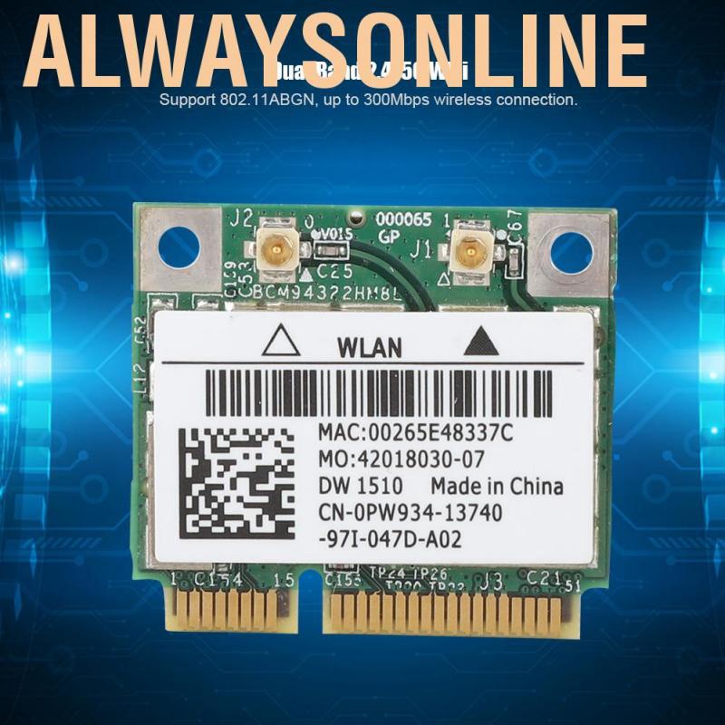 Thẻ mạng không dây mini Pci-E 300mbps 2.4/5g cho máy tính Dell E4200 E5500