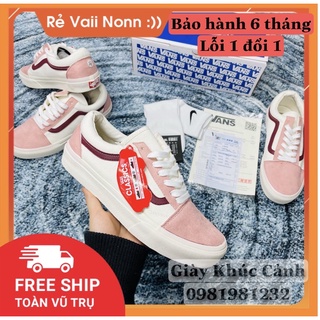 Giày Thể Thao Sneaker Vans trắng hồng