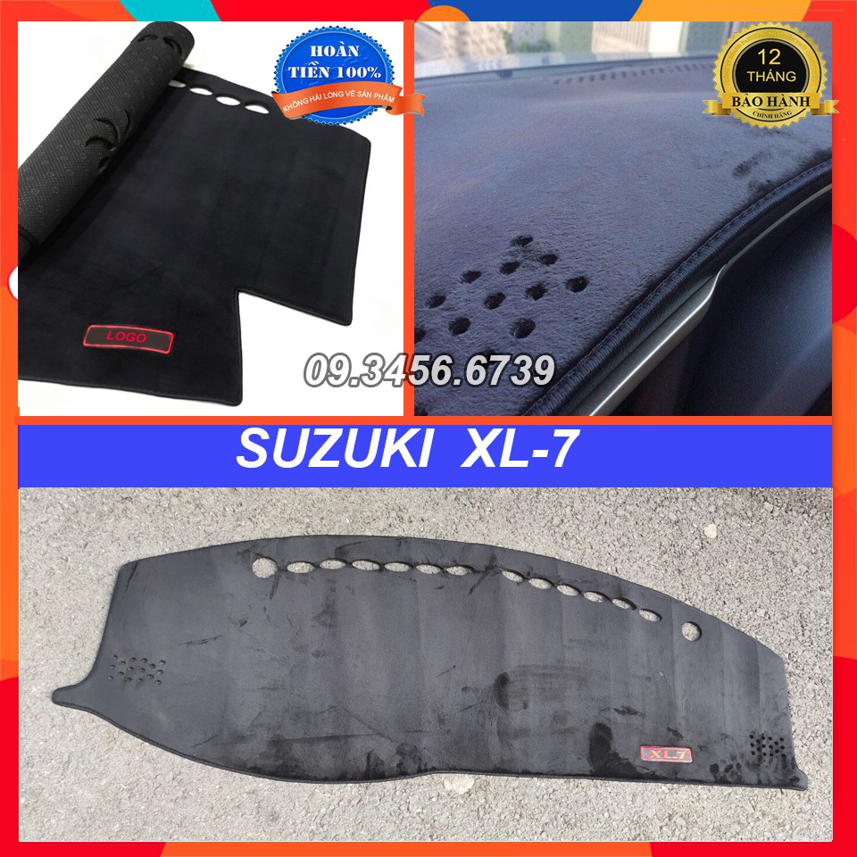 Thảm Taplo Suzuki XL7 2019 đến 2022 Màu Đen Chất Liệu Nhung Lông Cừu Đế Có Chống Trượt, chuẩn form xe