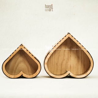 Hộp gỗ trái tim gói quà