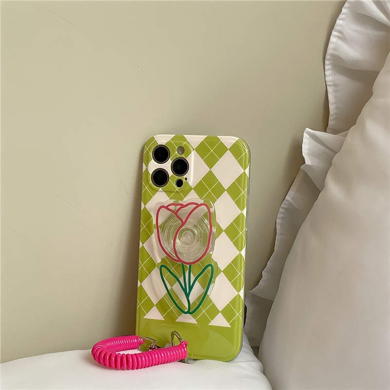 Ốp Điện Thoại Kèm Chống Lưng Hình Hoa Tulip - CAS2252