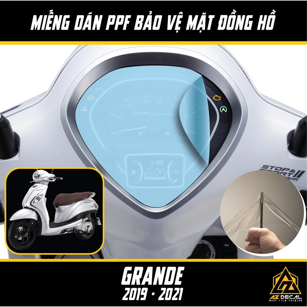 Miếng Dán PPF Đồng Hồ Cho Xe Yamaha Grande 2019-2021 [MUA 1 TẶNG 1] Cắt Sẵn Chuẩn Kích Thước, Dễ Dán Tại Nhà
