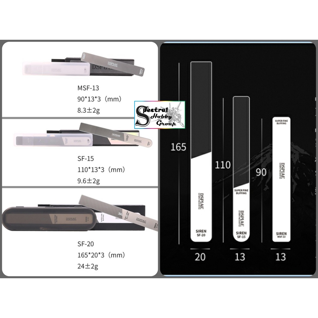 Dụng cụ mô hình Dspiae dũa nhám siêu mịn Siren mirror glass polishing MSF #10000～12000 hobby tool