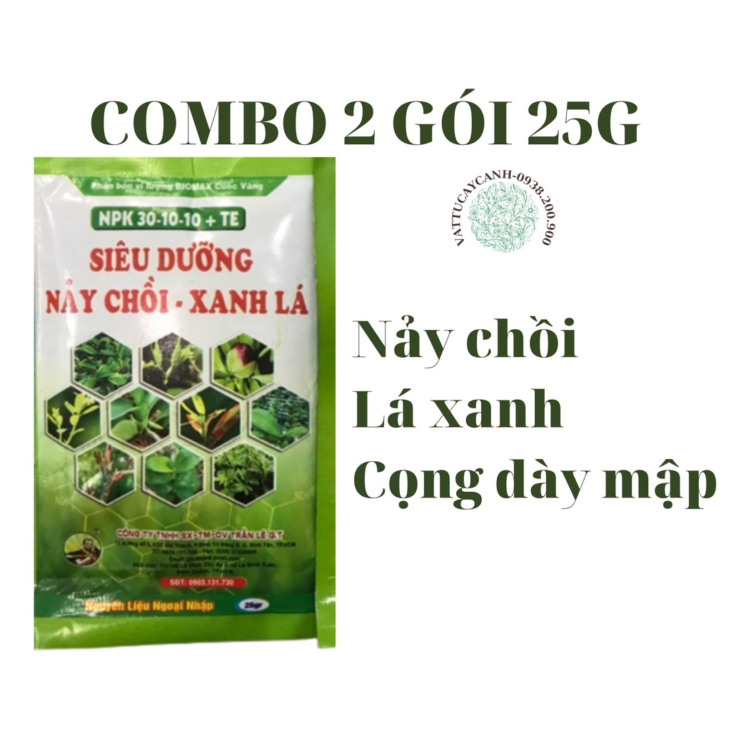 COMBO 2 GÓI PHÂN BÓN RAU XANH