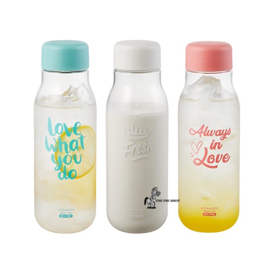 Bình nước Lock&amp;Lock Milky dung tích 500ml nhựa PET BPA Free HAP654