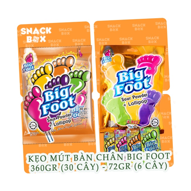 Kẹo Mút Trái Cây Bàn Chân Big Foot Bịch 360gr & 72gr - Malaysia