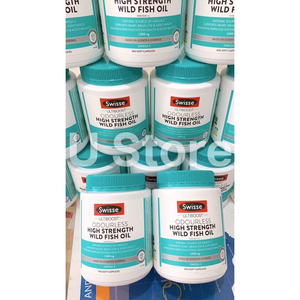 Viên Uống Dầu Cá Liều Cao Swisse Ultiboost Odourless High Strength Wild Fish Oil 1500mg