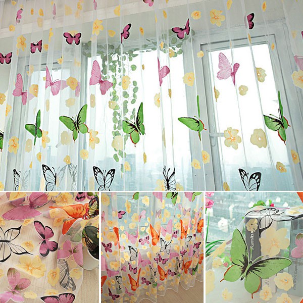 BUTTERFLY Rèm Cửa Voan In Hình Bướm