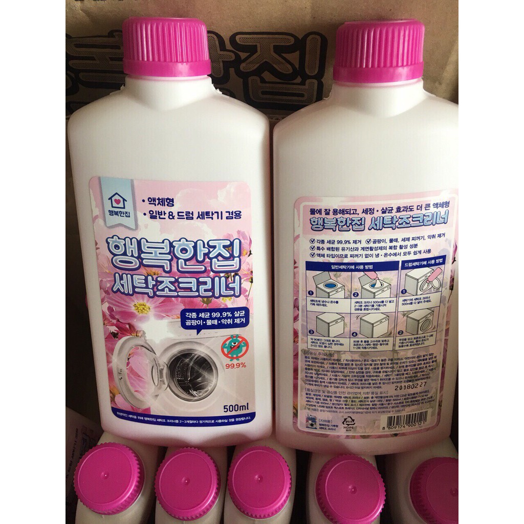 CHAI TẨY VỆ SINH LỒNG MÁY GIẶT LỚN 500ML HànQuốcDạngNướcNhằmTăngTuổiThọChoMáyGiặt