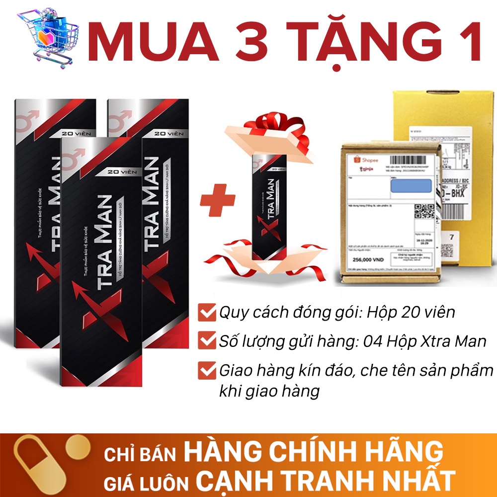 Viên Sủi Tăng Cường Sinh Lý XTRA MAN cải thiện xuất tinh sớm yếu sinh lý hộp 20 viên