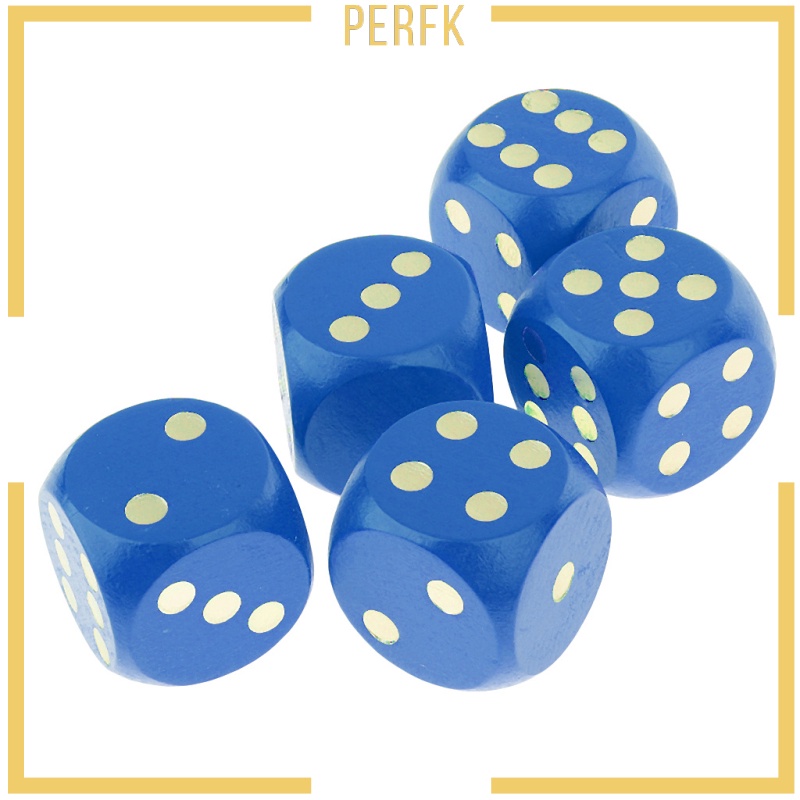 Bộ 5 Khối Xúc Xắc Bằng Gỗ Mặt 30mm DND D &amp; D MTG RPG D6