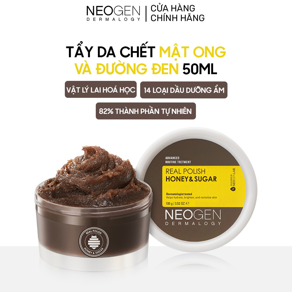 [Mã COSDAY giảm 50k đơn 250k] Tẩy Da Chết Lên Men Sinh Học Đường Đen Neogen Dermalogy Real Polish Honey&amp;Sugar Scrub 100g