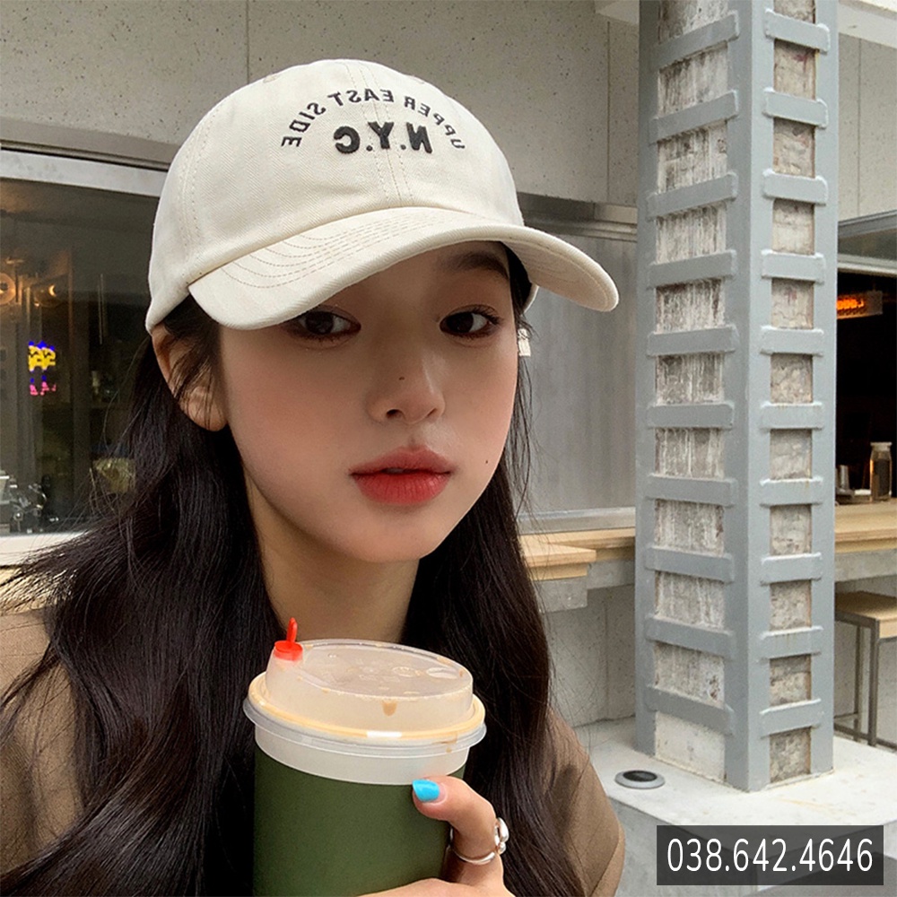 Mũ / nón lưỡi trai N.Y.C vải cao cấp kiểu dáng unisex dành cho nam và nữ, phong cách Hàn Quốc