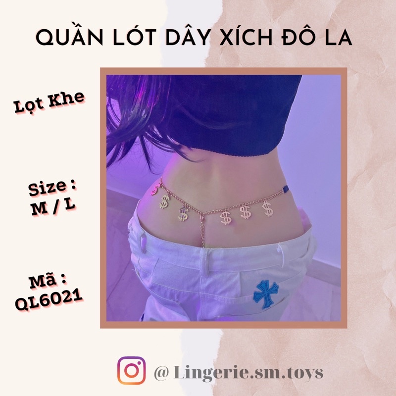 QL6021 - &lt;Có Size&gt; Quần Lót Dây Xích Gợi Cảm Charm Đô La - Lọt Khe Nữ Sexy