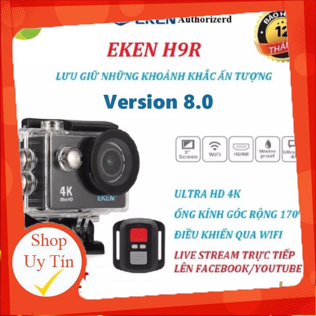 [SALEOFF] Camera hành trình oto Eken H9/H9R ultra HD 4K wifi phiên bản mới nhất V8.1, camera hành động eken h9r ..