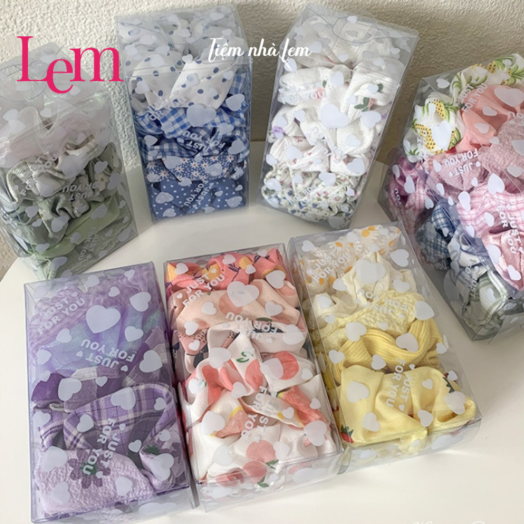 Set Hộp Scrunchies, Set Hộp Dây Buộc Tóc Nữ nhiều màu [tiemnhalem]
